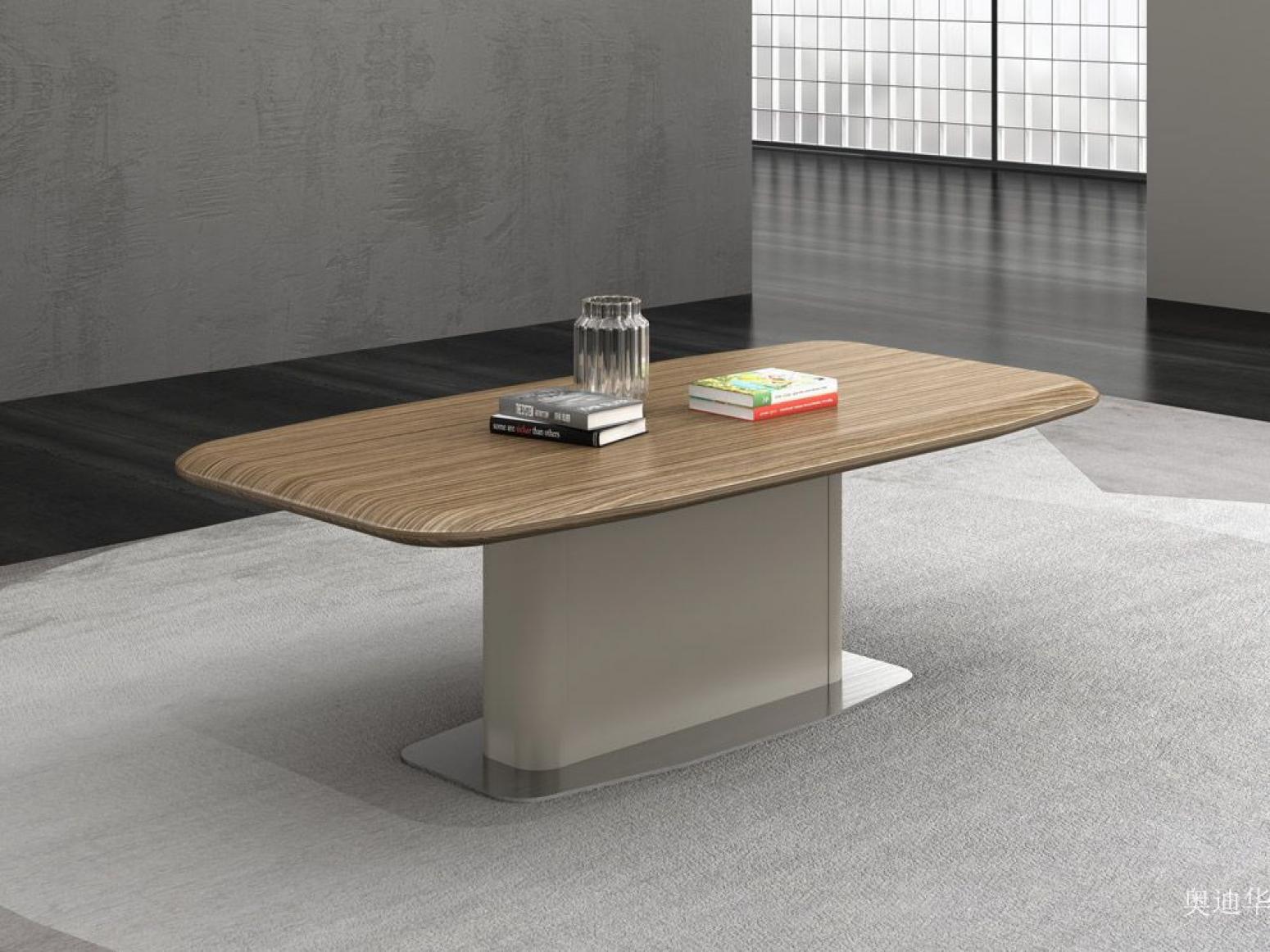 奥迪华 Home Furniture Product 《Square coffee table with rounded corners and wood grain》【图0】