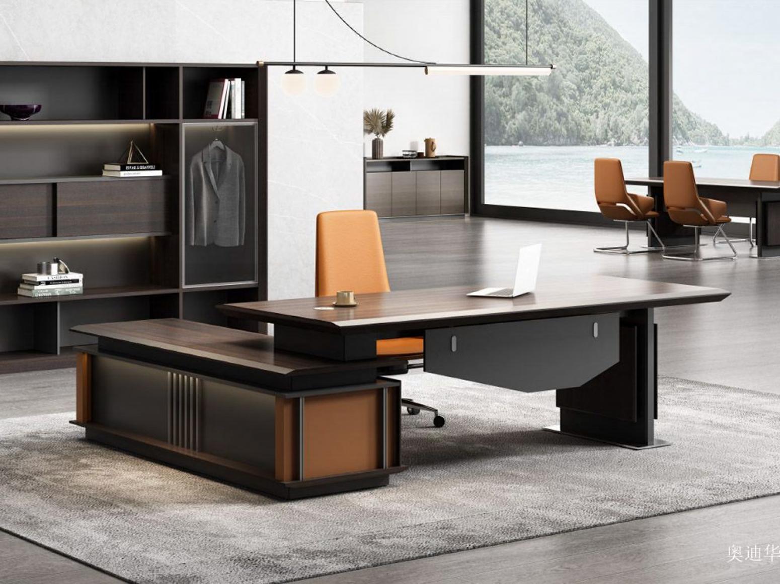 奥迪华 Office furniture Product 《Simple and luxurious walnut executive desk》【图0】