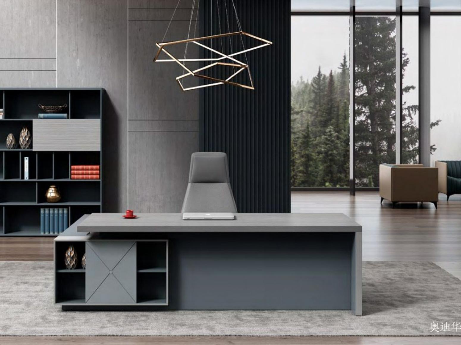 奥迪华 Office furniture Product 《Light grey minimalist supervisor desk》【图0】