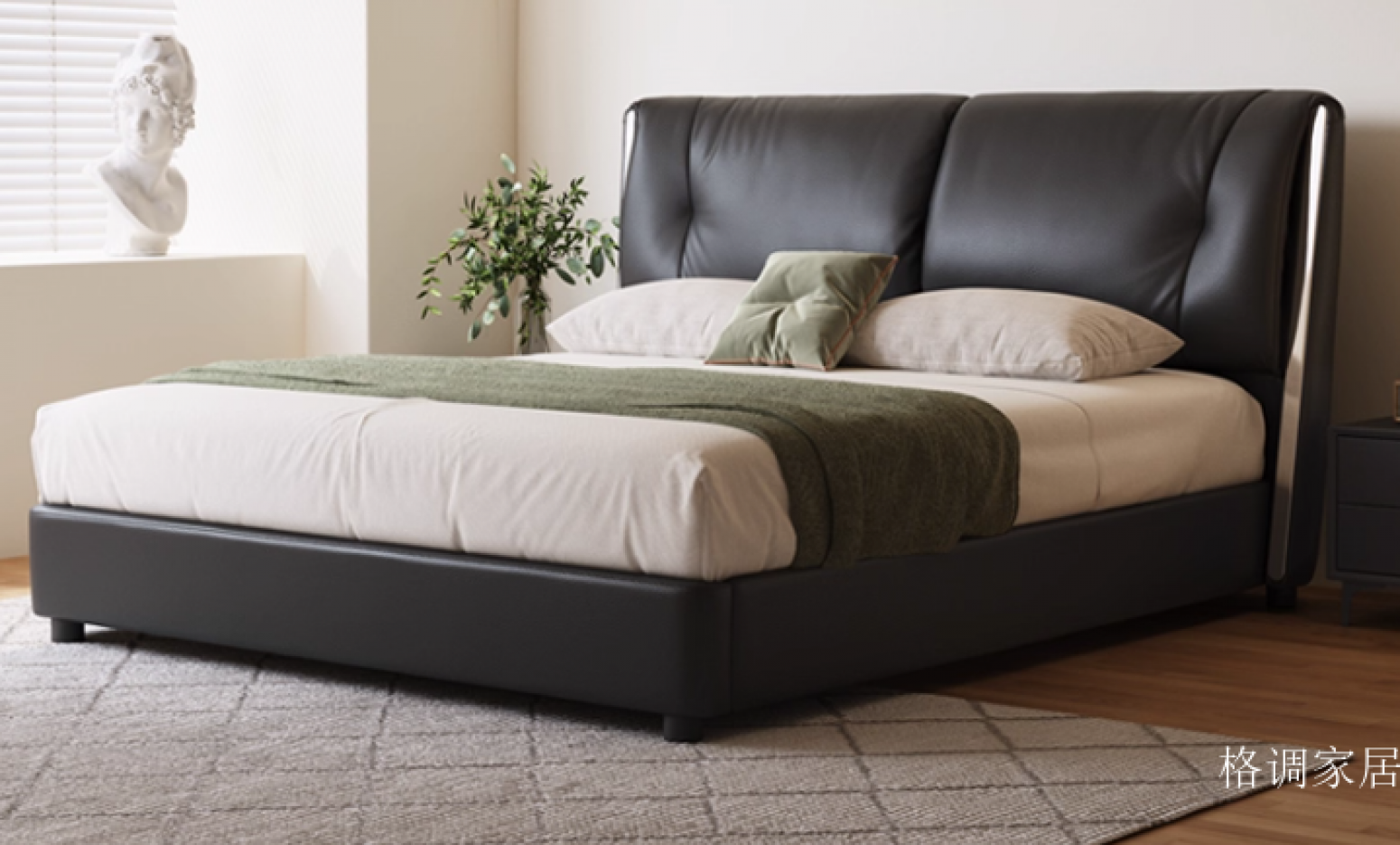 格调家居 Home Furniture Product 《Italian minimalist large black cow bed》【图0】