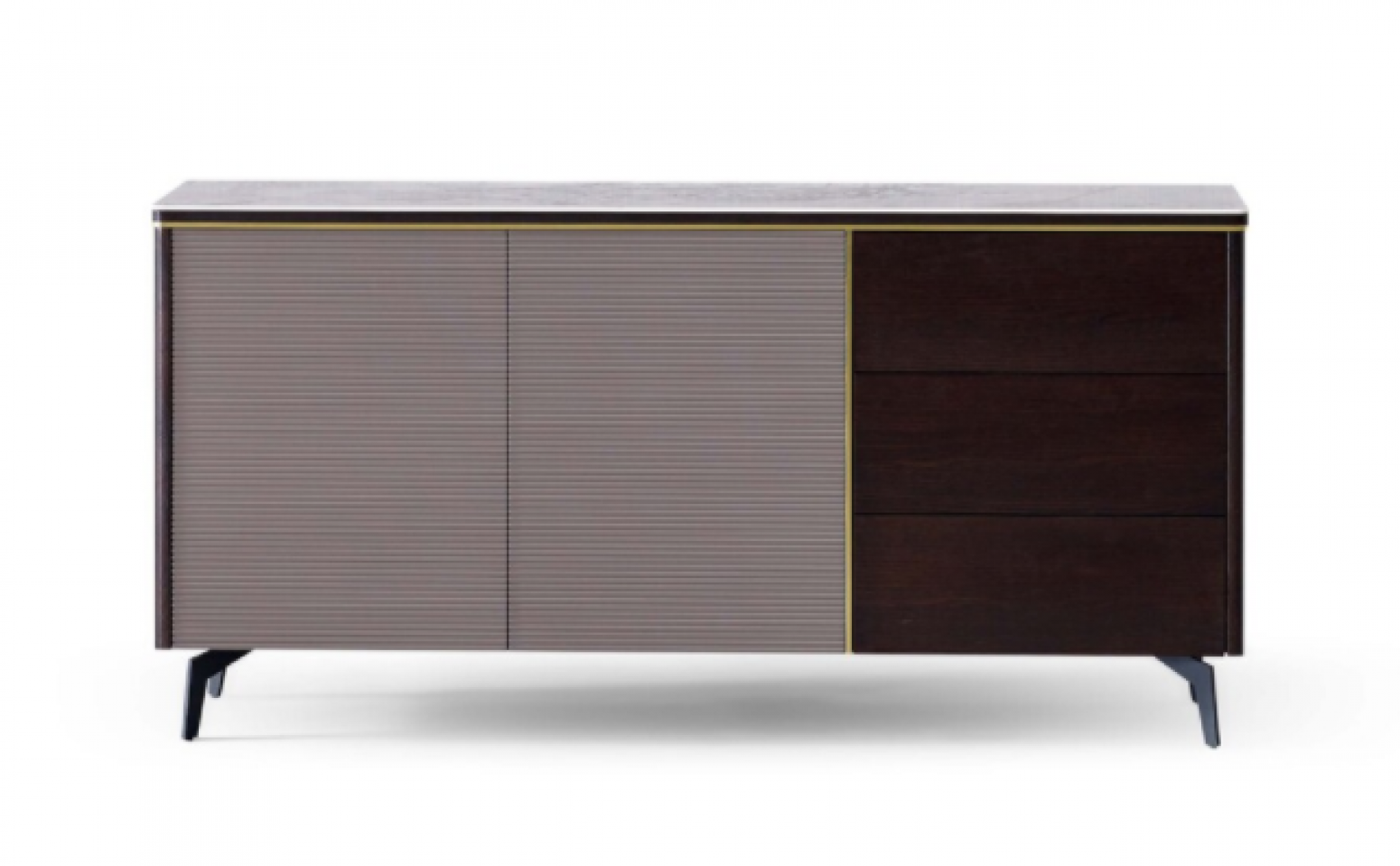 朗萨家私 Home Furniture product 《Luxury gold brown and grey side cabinet》