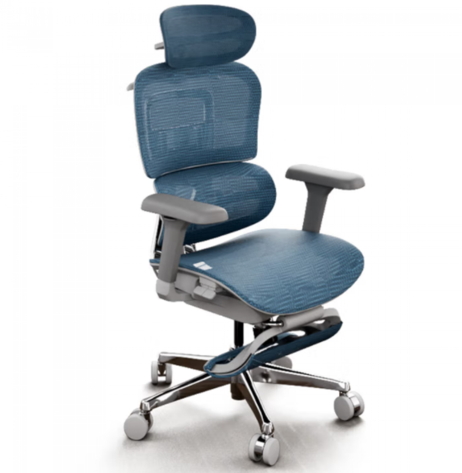 爱琳智能 Office furniture product 《Blue lumbar support office chair》