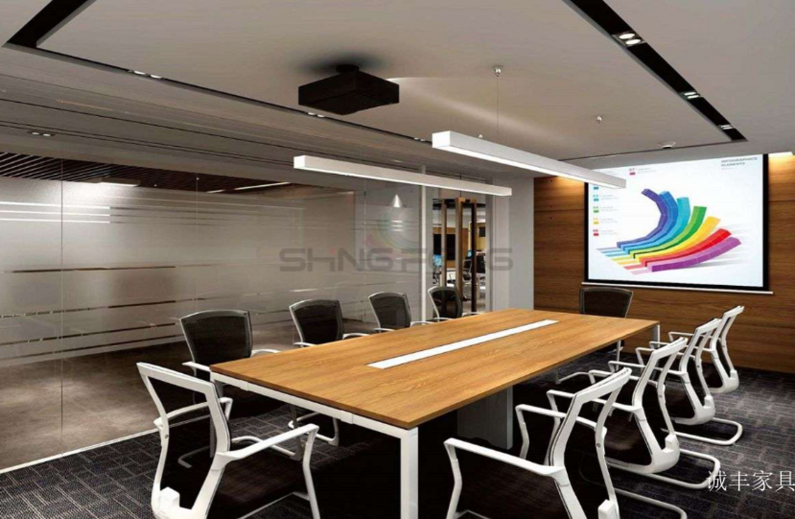 诚丰家具 Office furniture Product 《Simple wooden conference table》【图2】