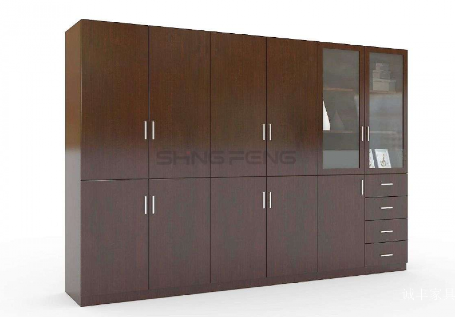 诚丰家具 Office furniture Product 《Dark brown office filing cabinet》【图0】