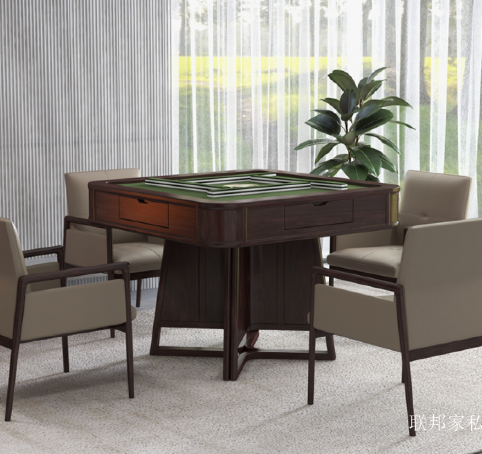 联邦家私 Home Furniture product 《Shuyu teak mahjong table》