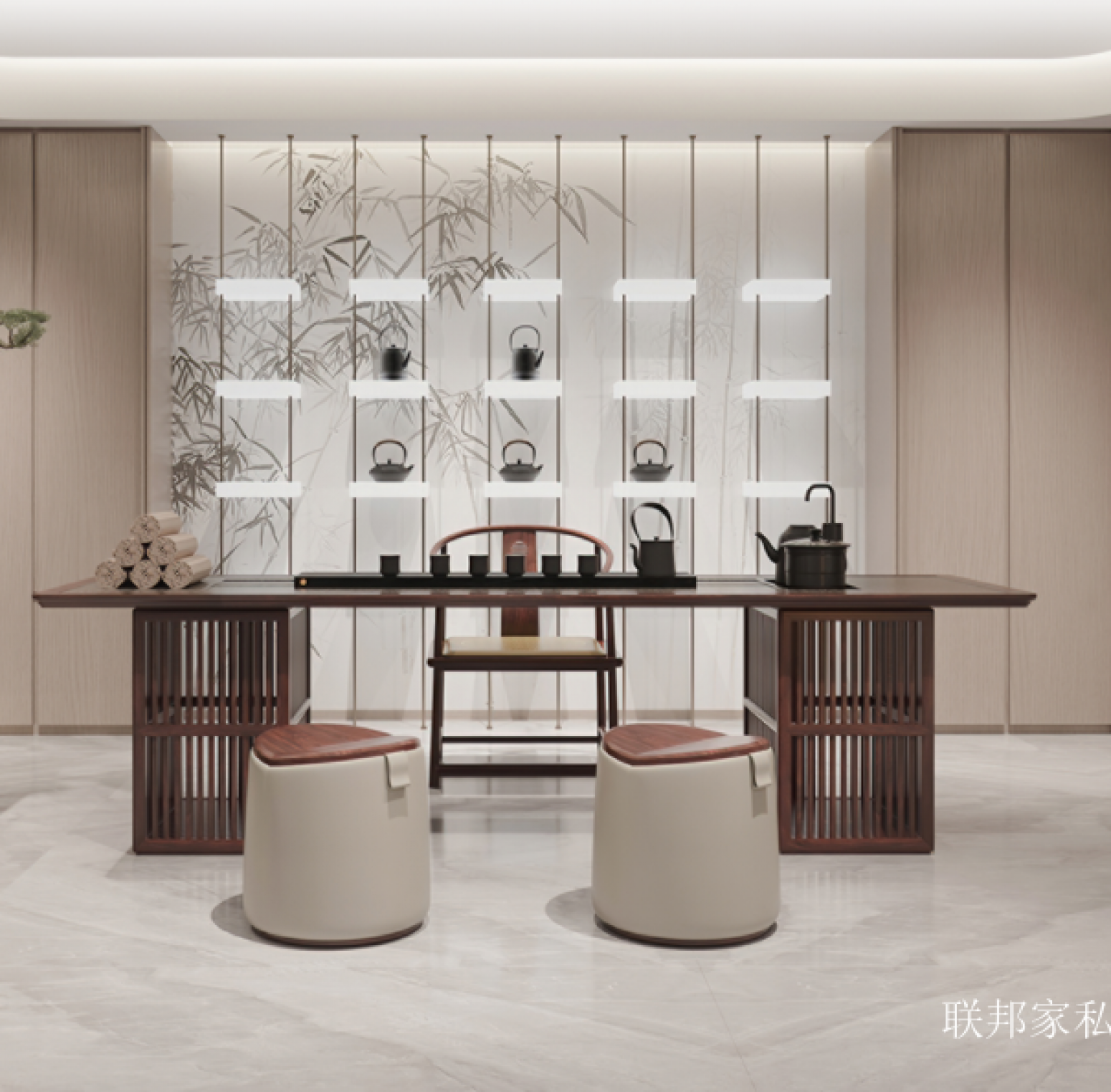 联邦家私 Home Furniture product 《Oriental minimalist solid wood tea table》