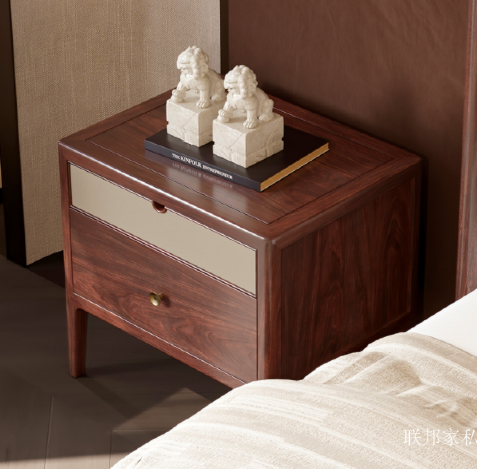 联邦家私 Home Furniture Product 《Minimalist solid wood bedside table》【图1】
