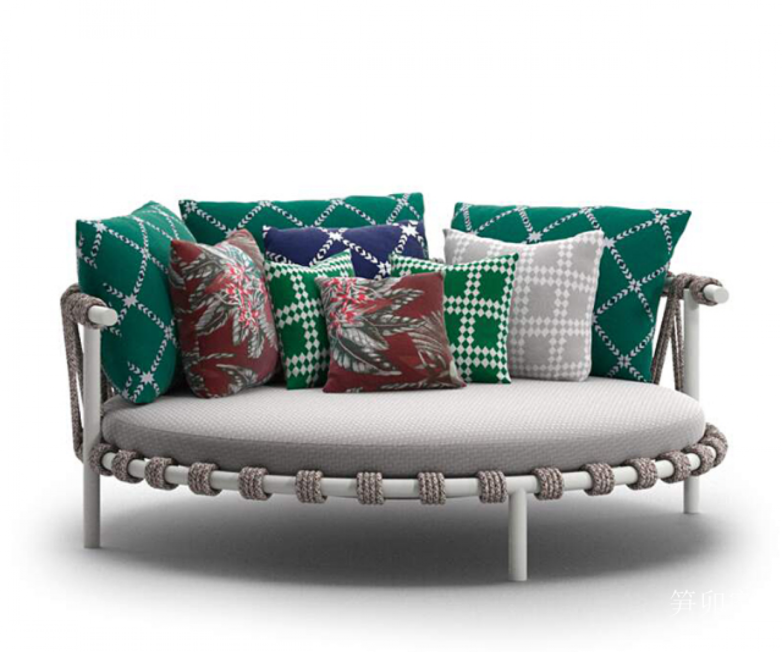 笋卯家居 Outdoor furniture Product 《Blue green woven rope leisure outdoor sofa》【图3】