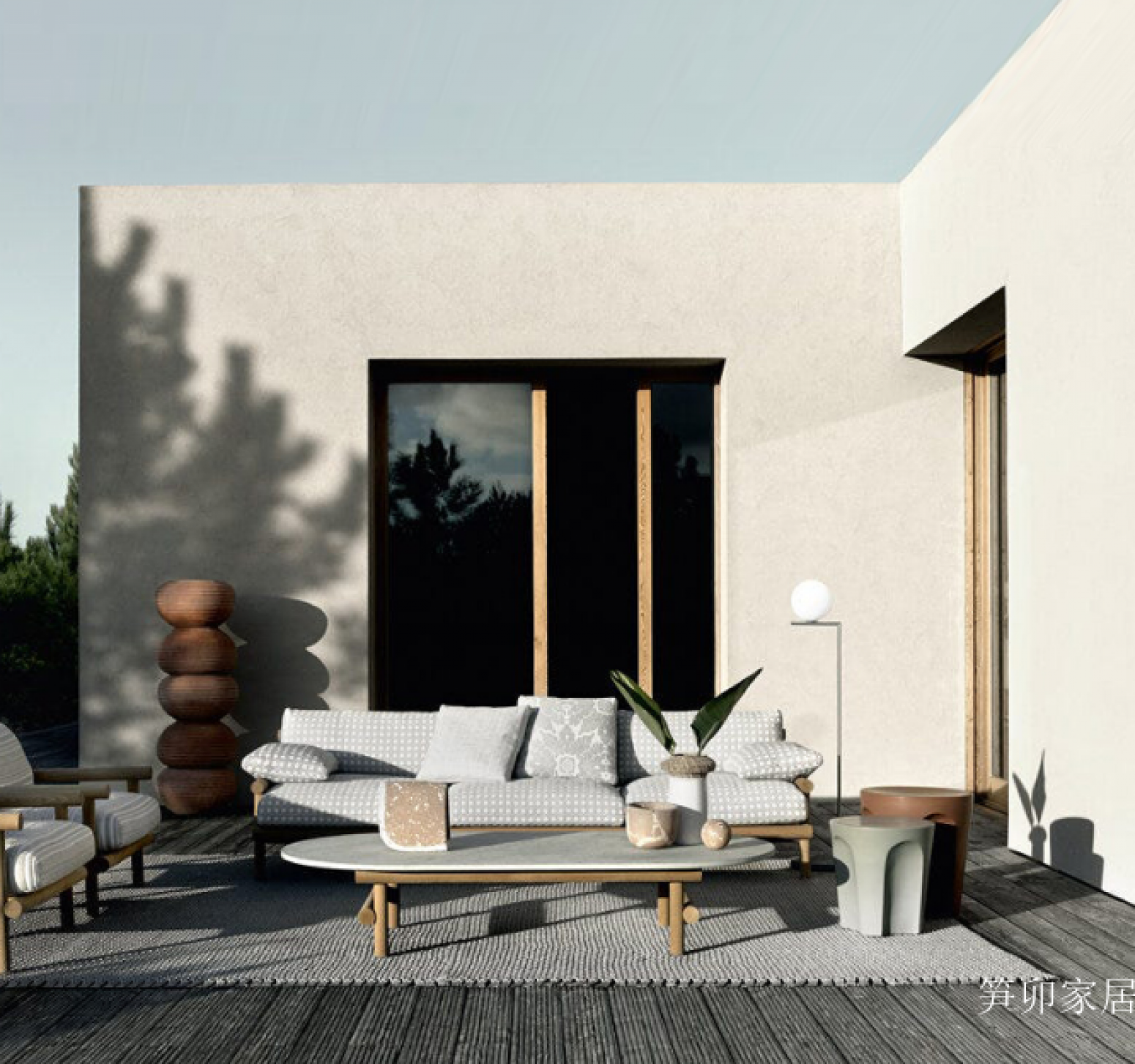 笋卯家居 Outdoor furniture Product 《Marble wooden outdoor tea table》【图1】