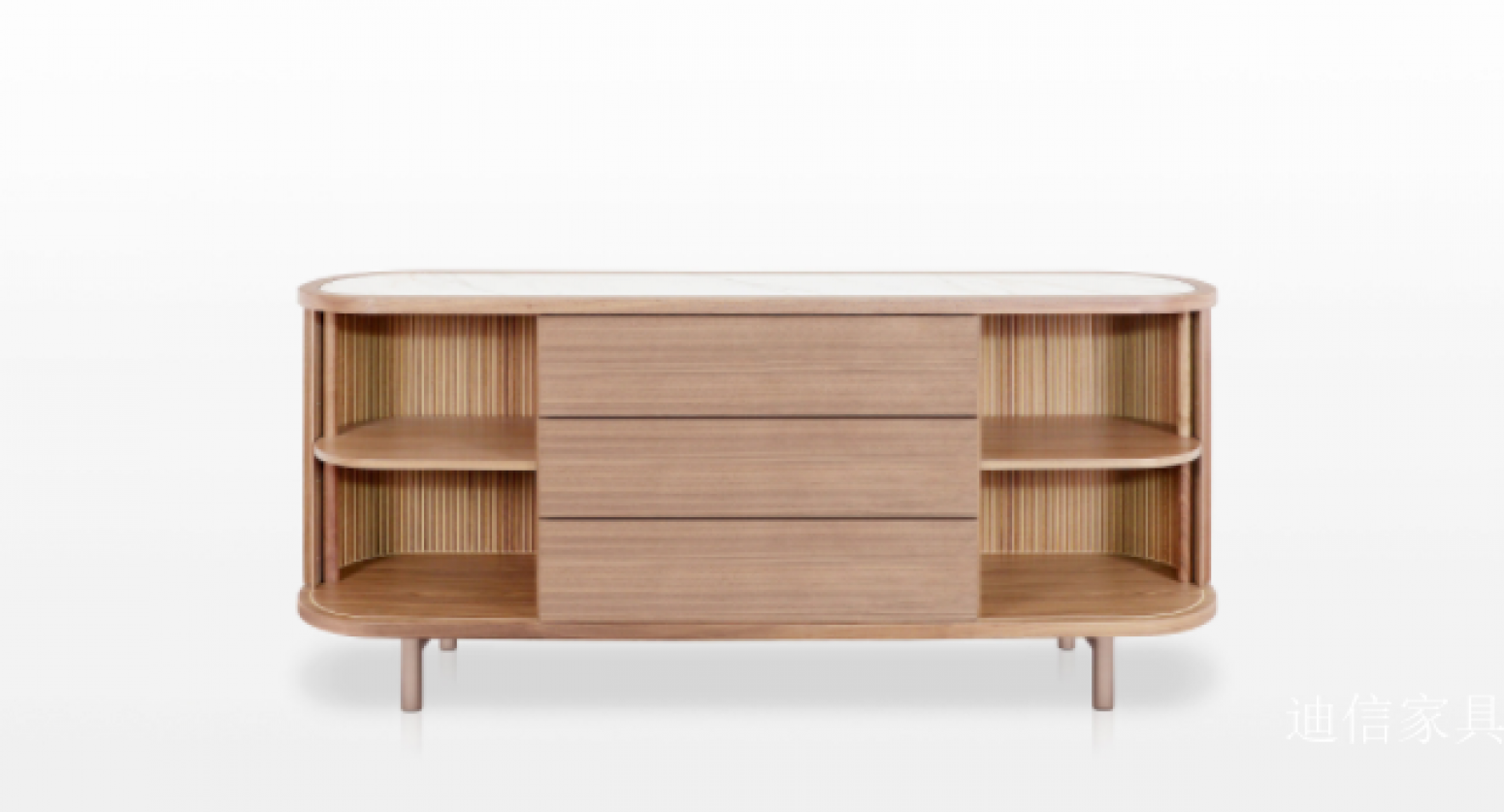 迪信家具 Home Furniture Product 《Shallow wood marble side table cabinet》【图1】