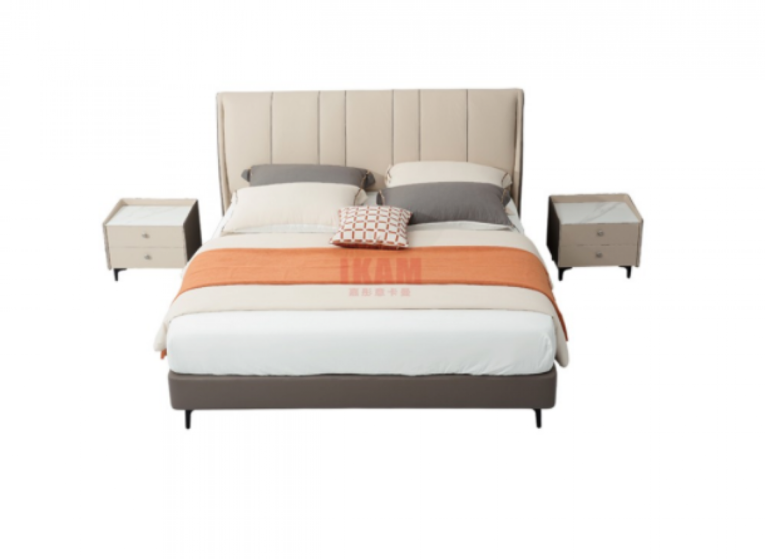 嘉彤家具 Home Furniture Product 《Light rice brown leather bed》【图0】