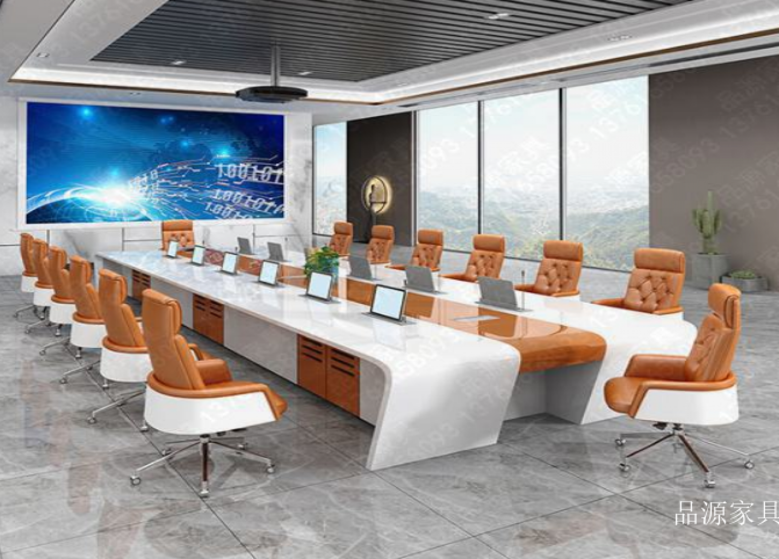 品源家具 Office furniture Product 《Light luxury long arc conference table》【图1】