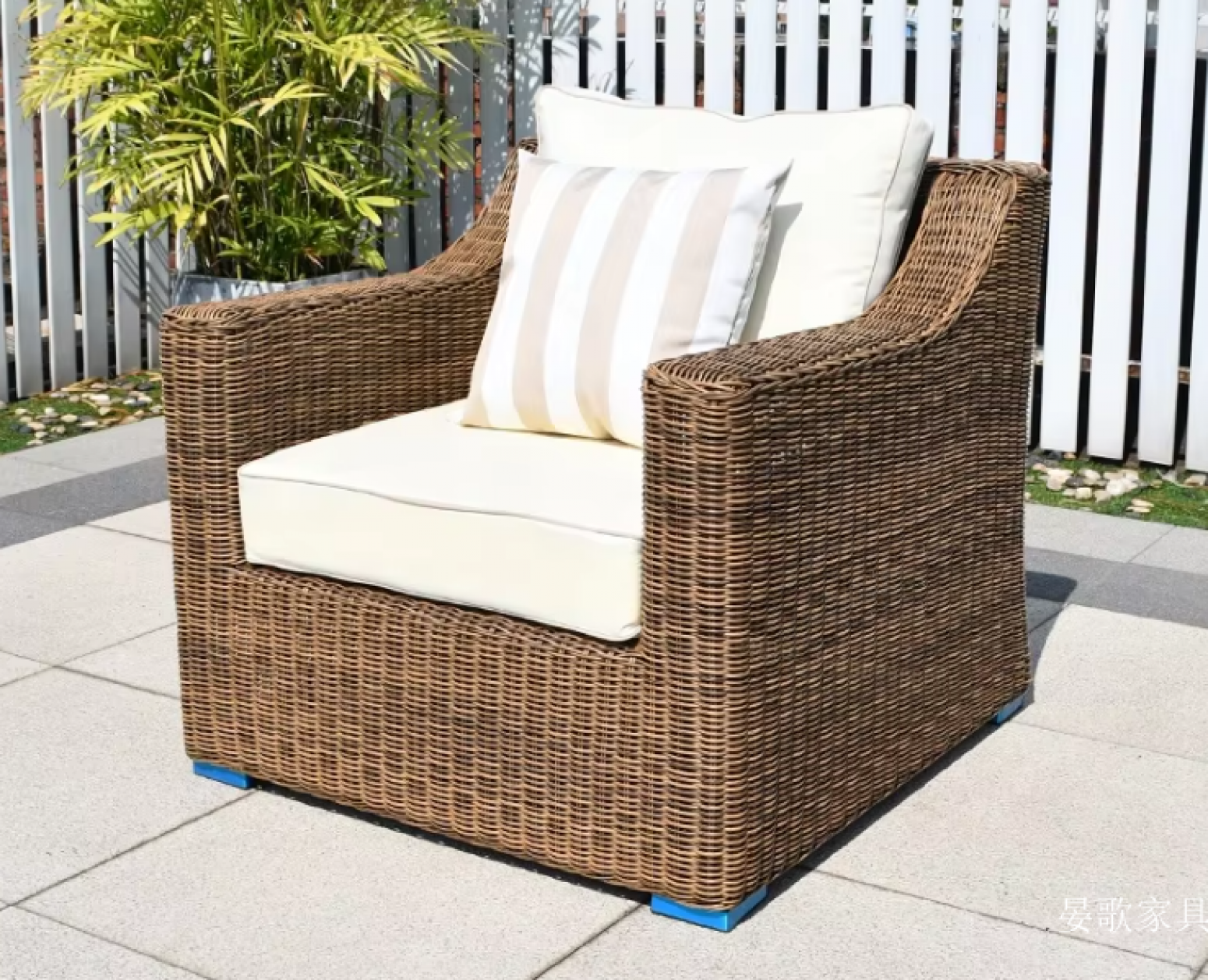 晏歌家具 Outdoor furniture Product 《Brown rattan imitation casual sofa》【图1】