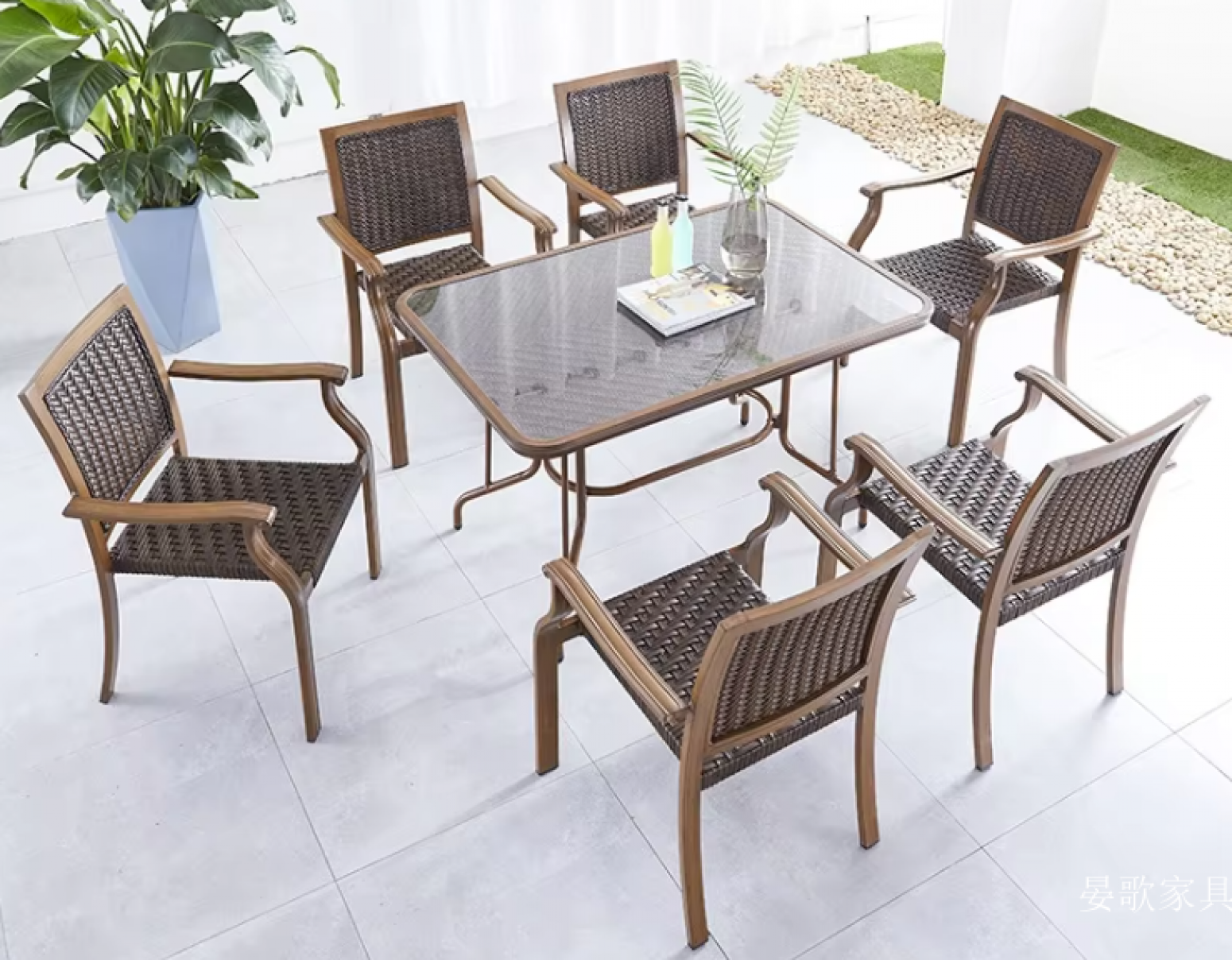 晏歌家具 Outdoor furniture Product 《Cafe garden dining table and chair》【图2】