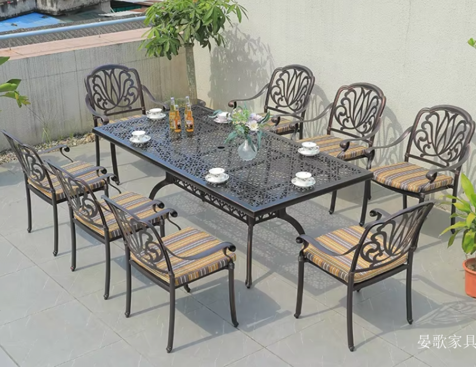 晏歌家具 Outdoor furniture Product 《Cast aluminum carved leisure table》【图0】