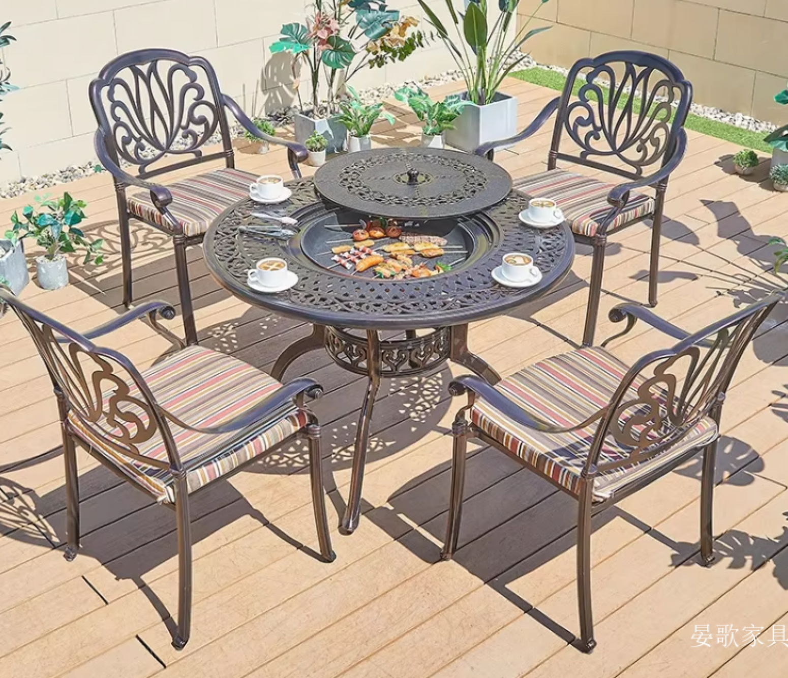 晏歌家具 Outdoor furniture Product 《Cast aluminum carved leisure table》【图1】