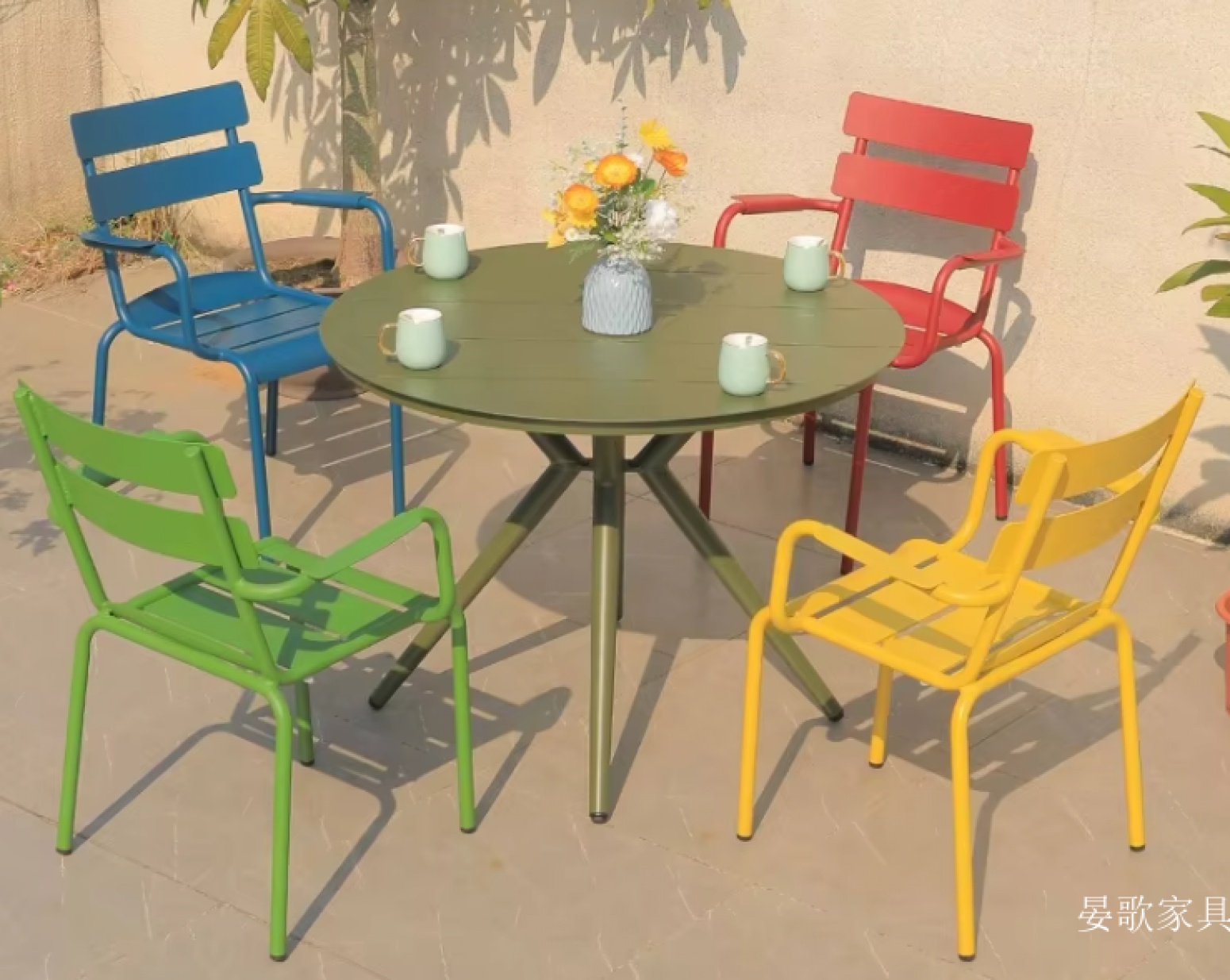 晏歌家具 Outdoor furniture Product 《Colorful metal leisure tables and chairs》【图0】