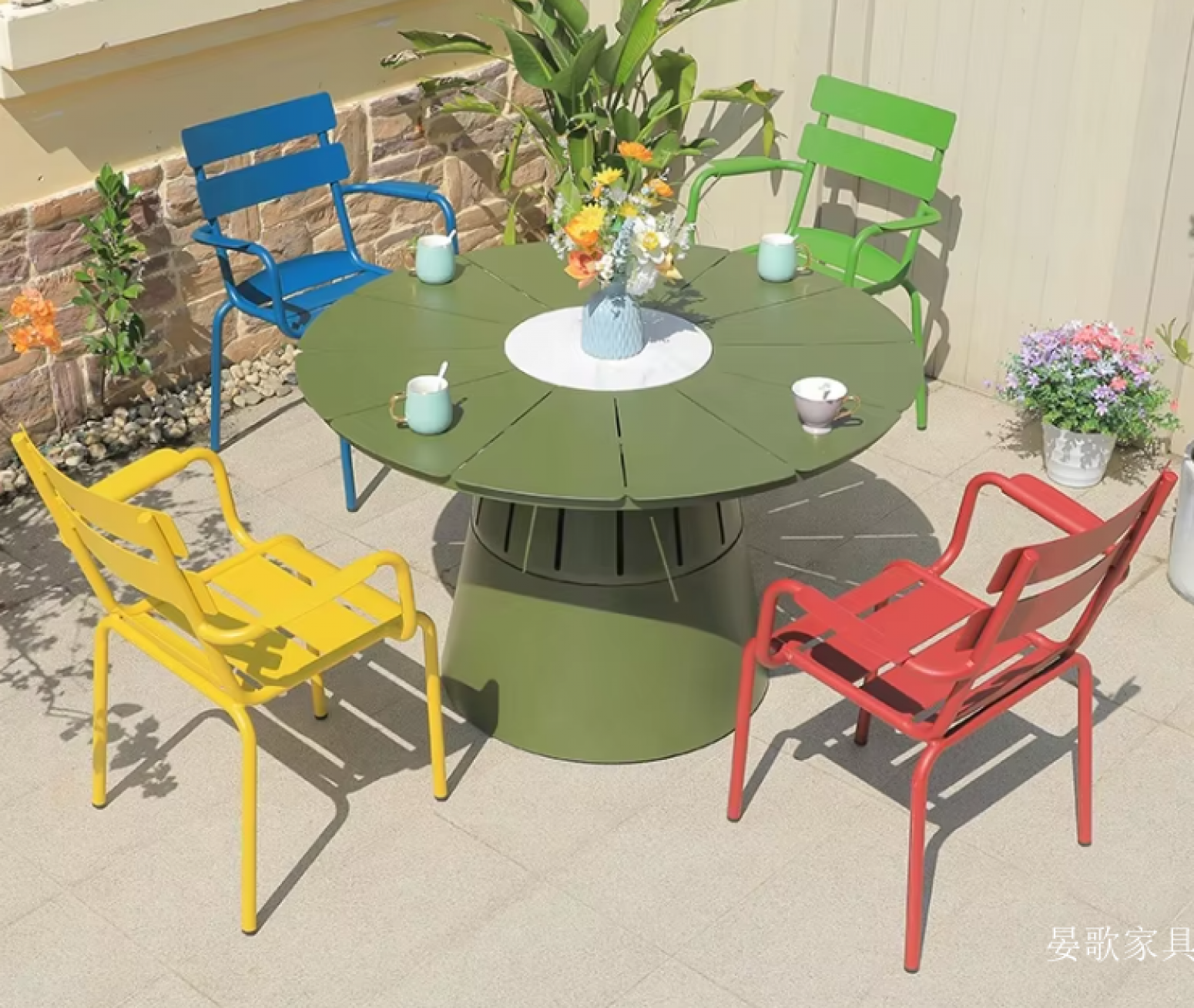 晏歌家具 Outdoor furniture Product 《Colorful metal leisure tables and chairs》【图1】