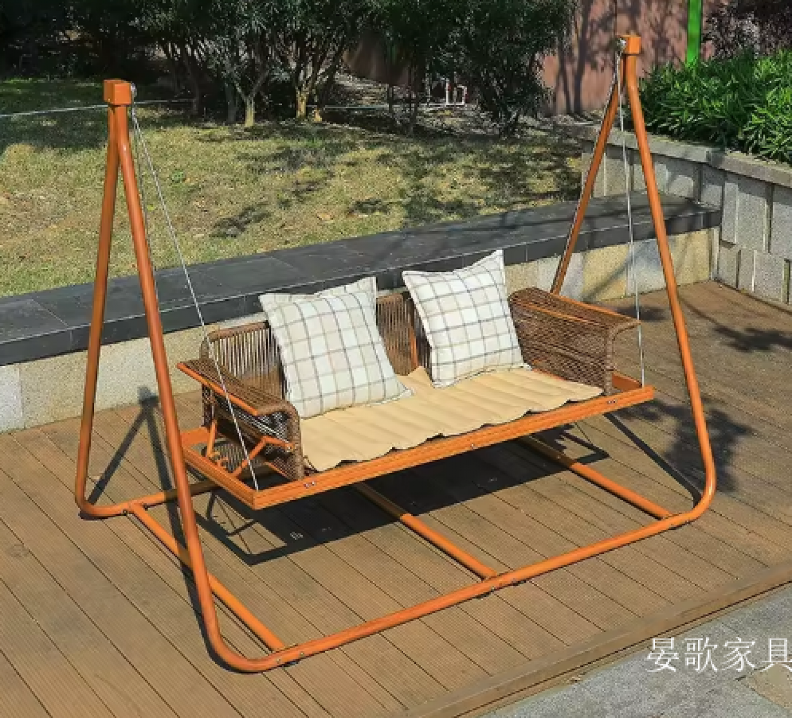 晏歌家具 Outdoor furniture Product 《Rattan outdoor double swing chair》【图1】
