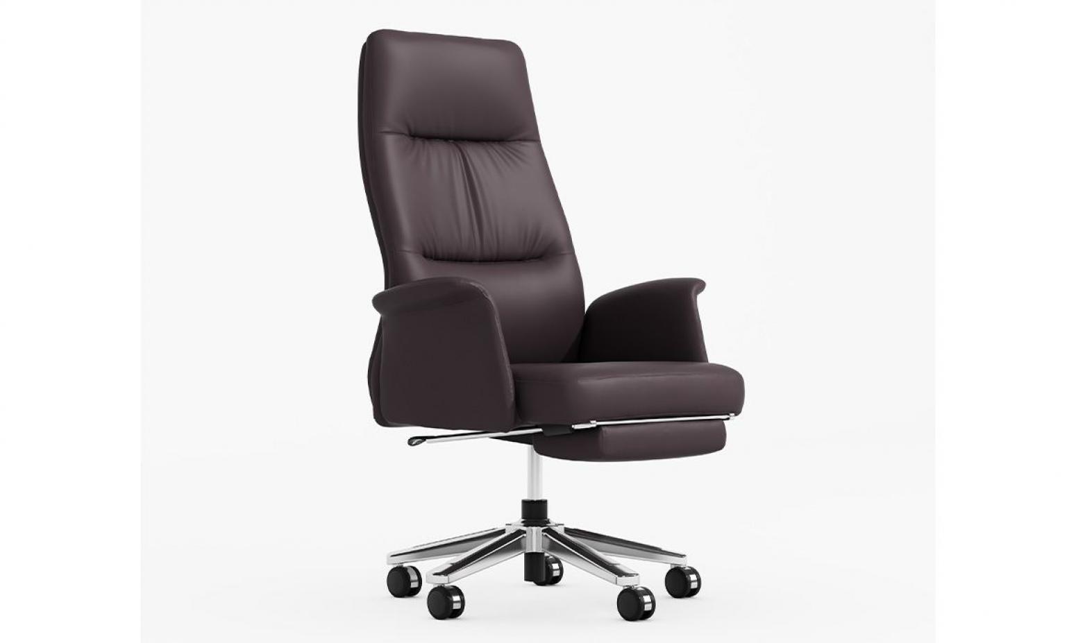 方政家具 Office furniture product 《Dark brown leather reclinable office chair》