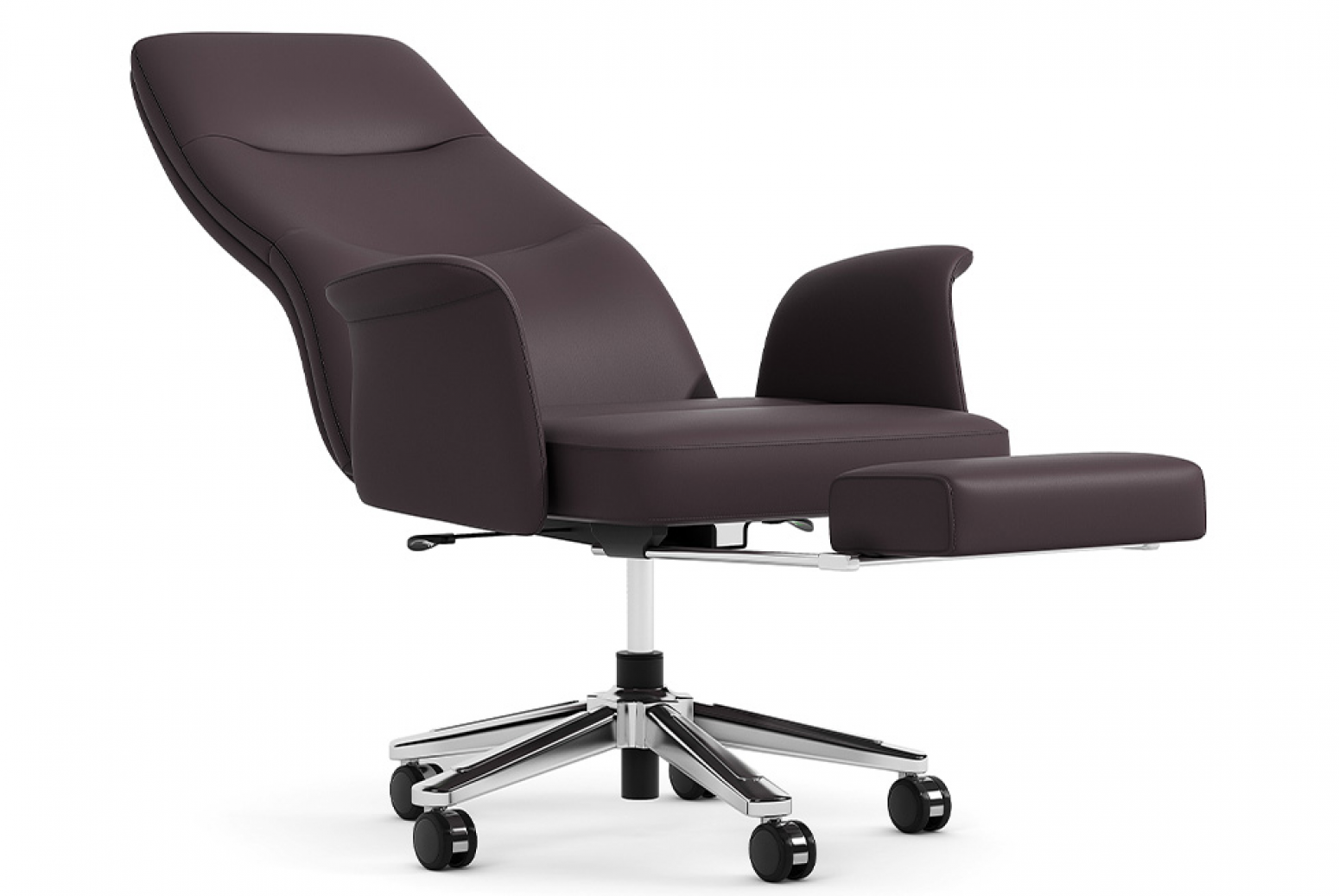 方政家具 Office furniture Product 《Dark brown leather reclinable office chair》【图1】