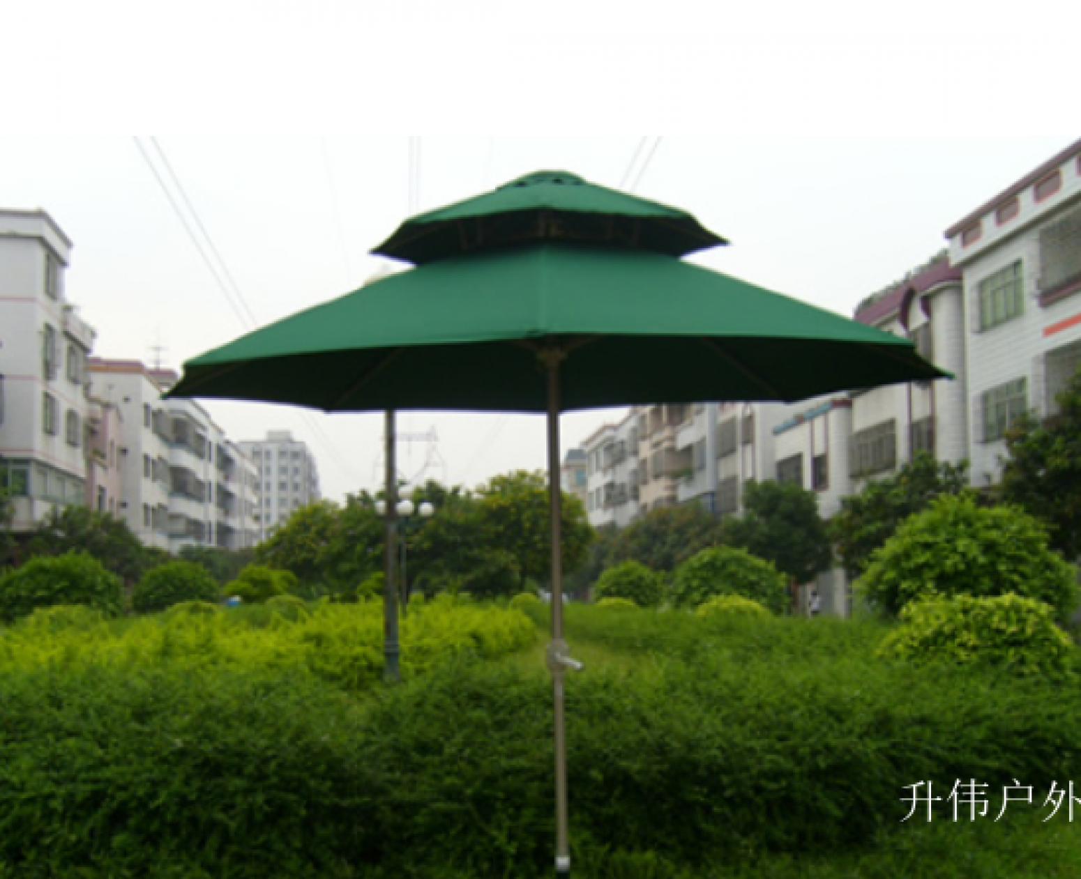 升伟户外 Outdoor furniture Product 《Double-layer pillar sunshade umbrella》【图1】