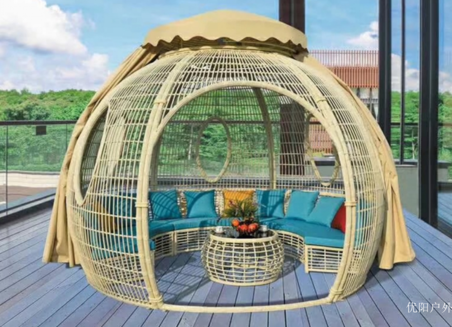 优阳户外 Outdoor furniture product 《Beige dome outdoor sofa》