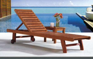优阳户外Outdoor furniture《Brown and red solid wood beach chair》