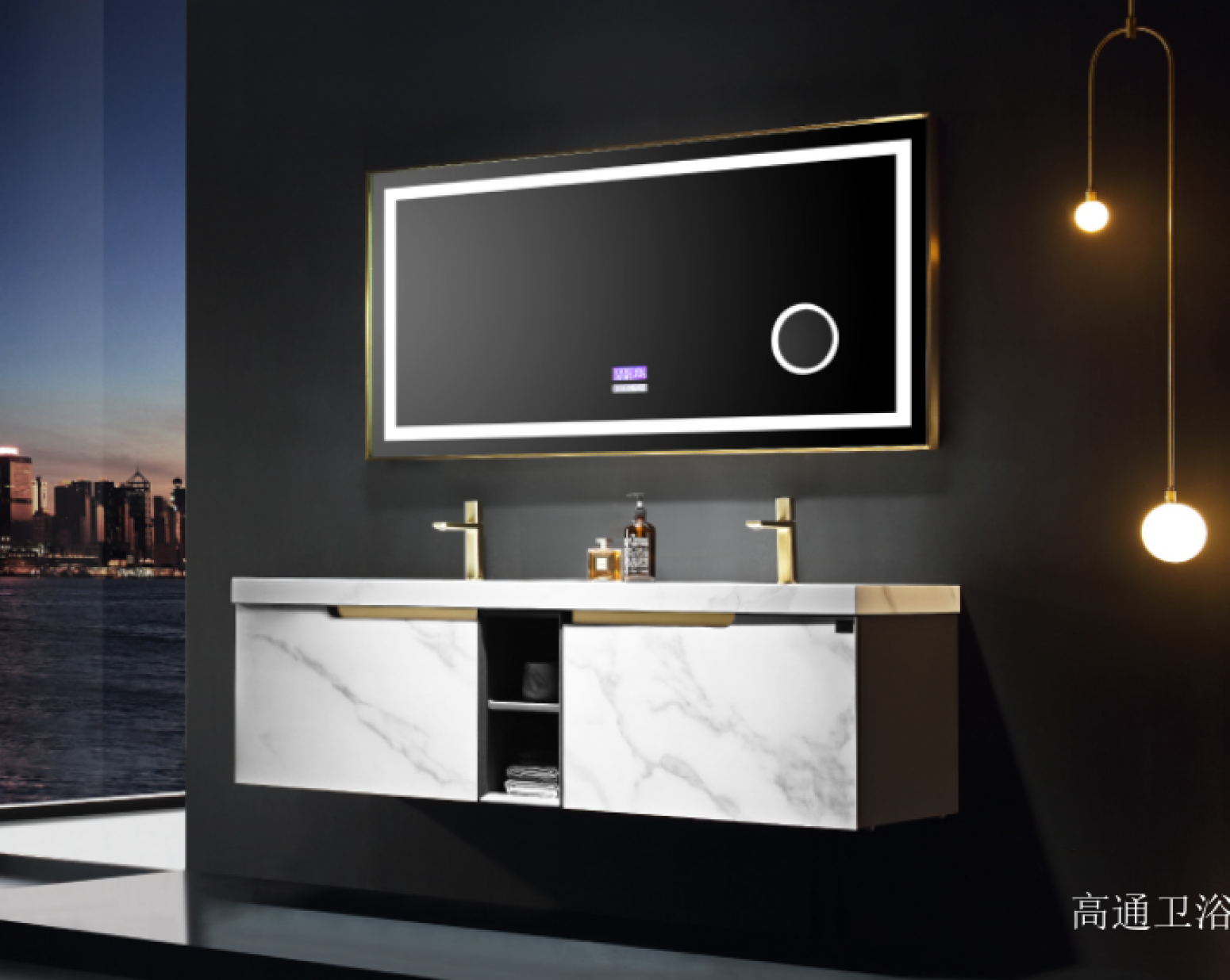 高通卫浴 Bathroom furniture Product 《Smart glass marble bathroom ark》【图1】
