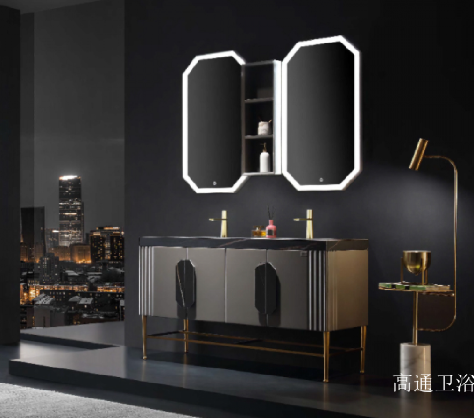 高通卫浴 Bathroom furniture Product 《Light luxury double octagon mirror bathroom ark》【图1】