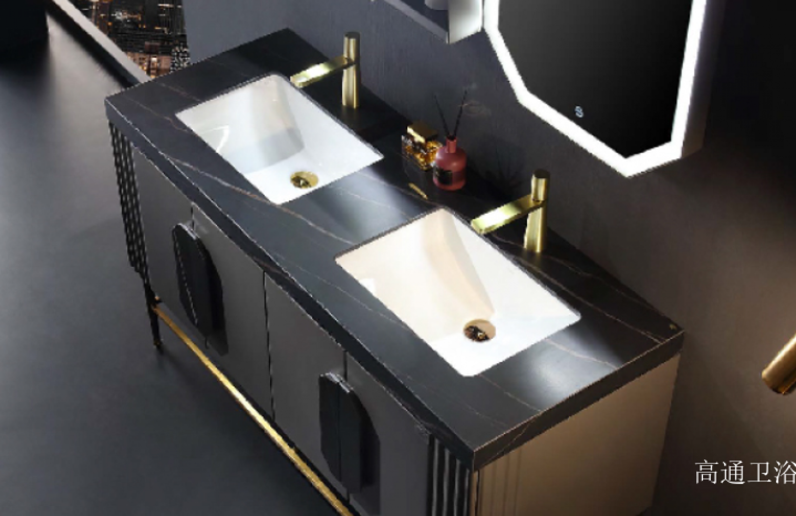 高通卫浴 Bathroom furniture Product 《Light luxury double octagon mirror bathroom ark》【图2】