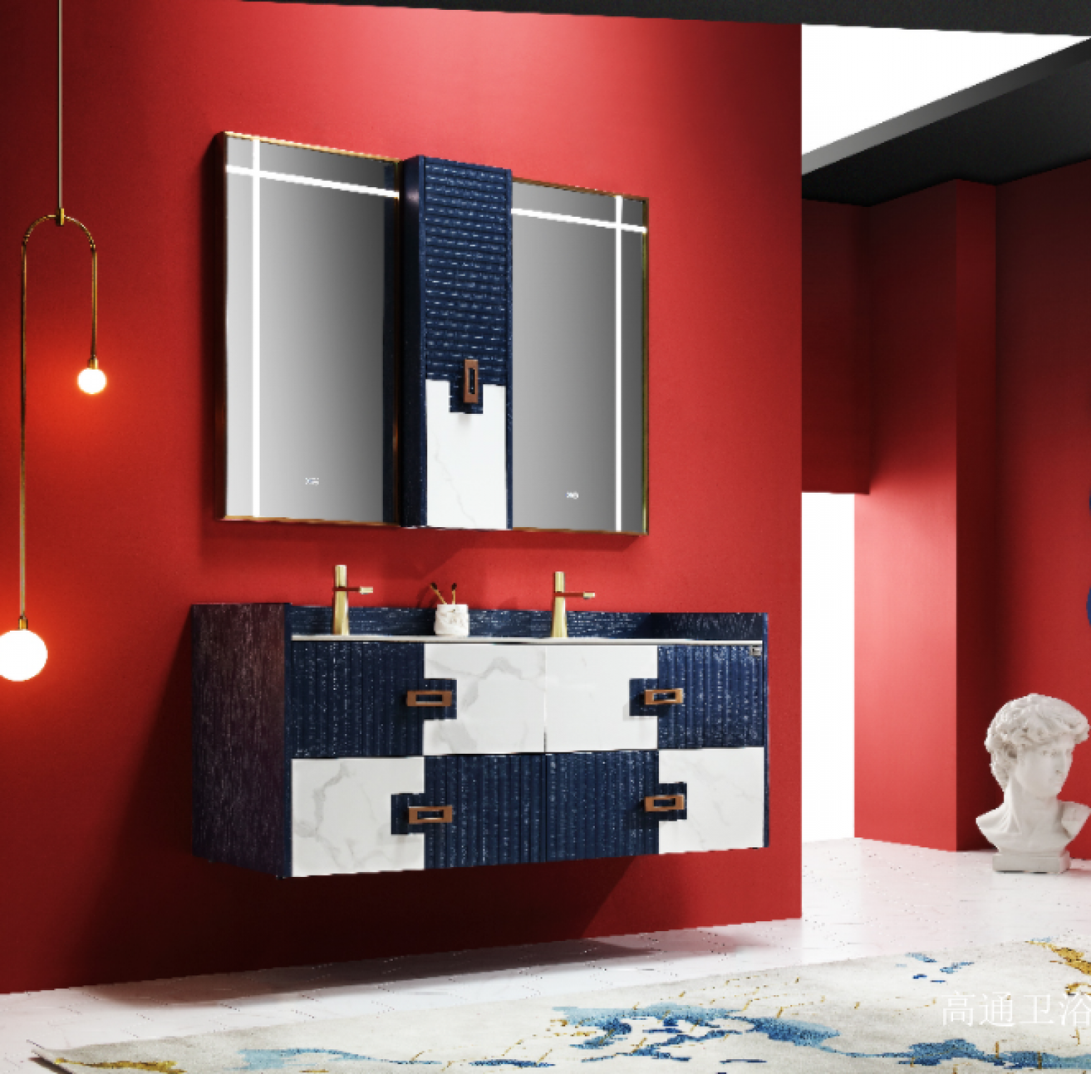 高通卫浴 Bathroom furniture product 《Double arch mirror bathroom ark》