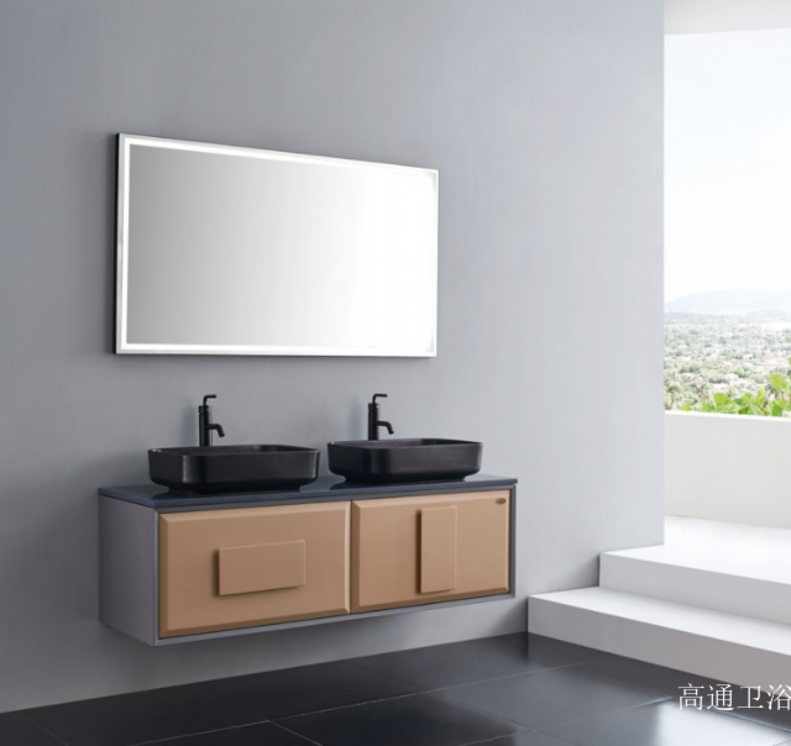 高通卫浴 Bathroom furniture Product 《Double-basin suspended bathroom cabinet》【图0】