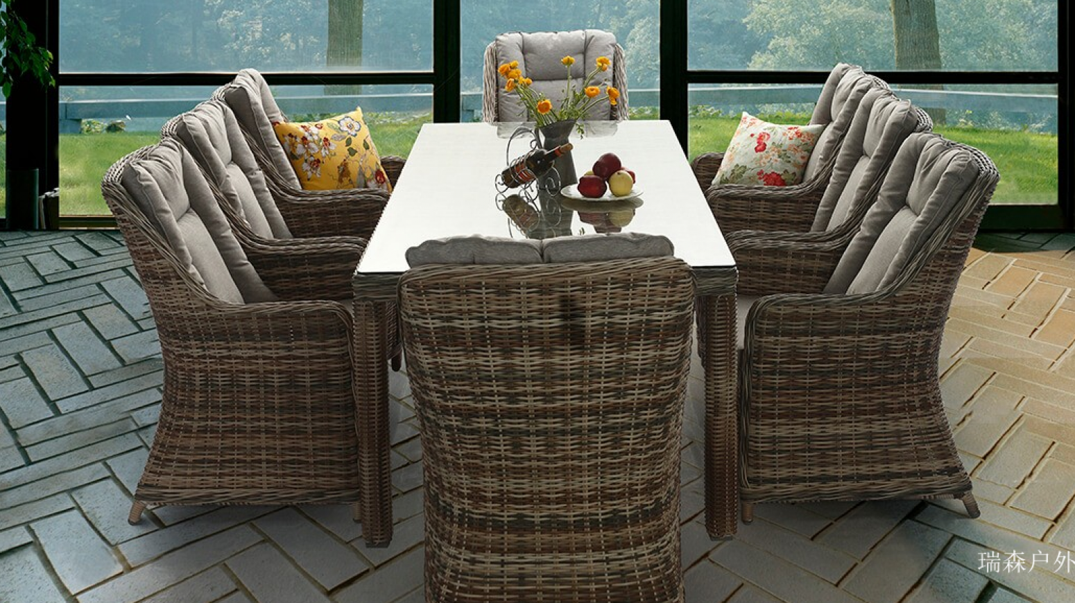 瑞森户外 Outdoor furniture Product 《Natural rattan outdoor dining tables and chairs》【图0】