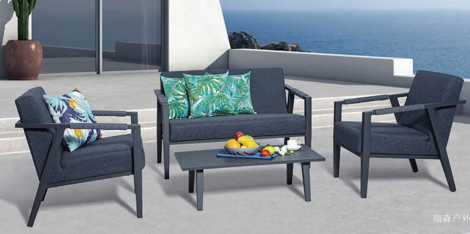 瑞森户外 Outdoor furniture product 《Dark grey casual sea-view outdoor sofa》