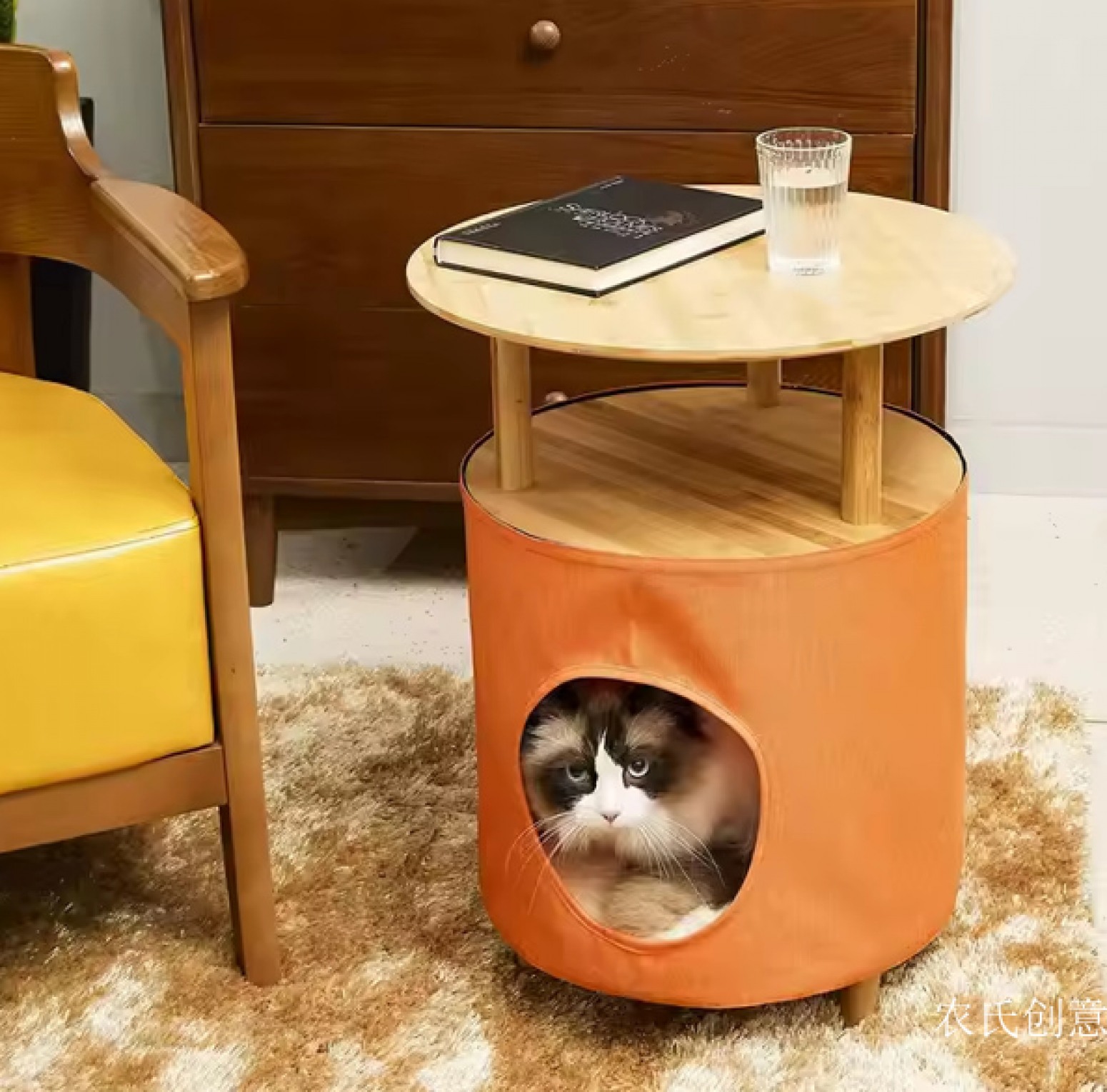 农氏创意 Pet furniture product 《Round side table cat house》