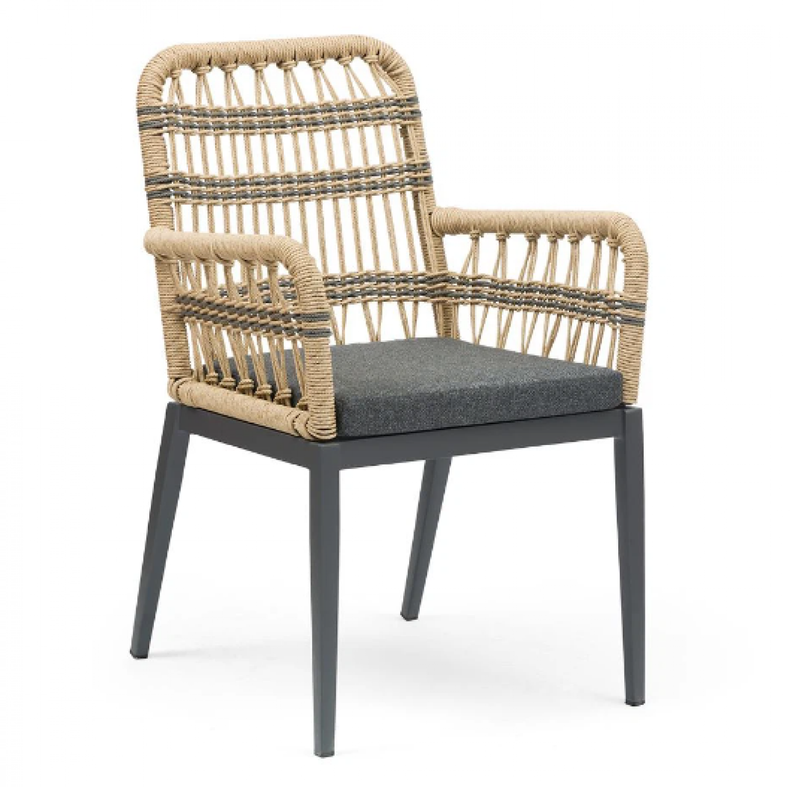 艺心家居 Outdoor furniture product 《Beige rope with armrest outdoor chair》