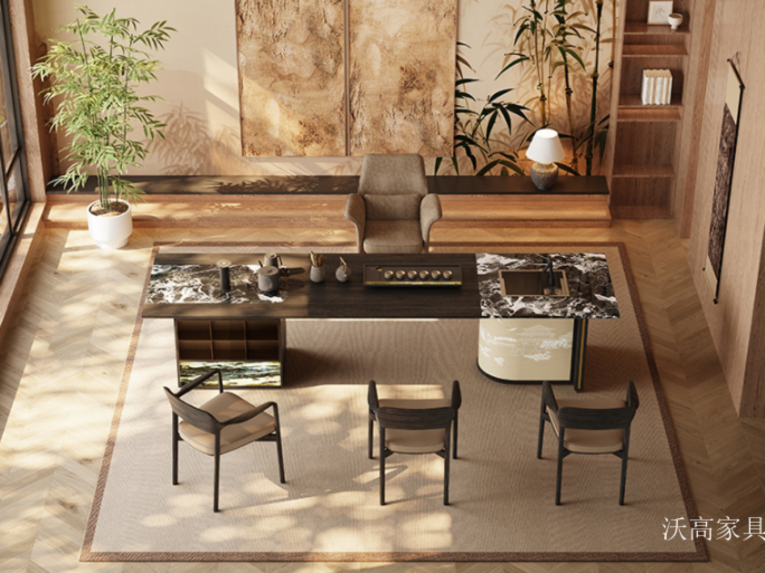 沃高家具 Home Furniture Product 《Modern Oriental tea table》【图1】