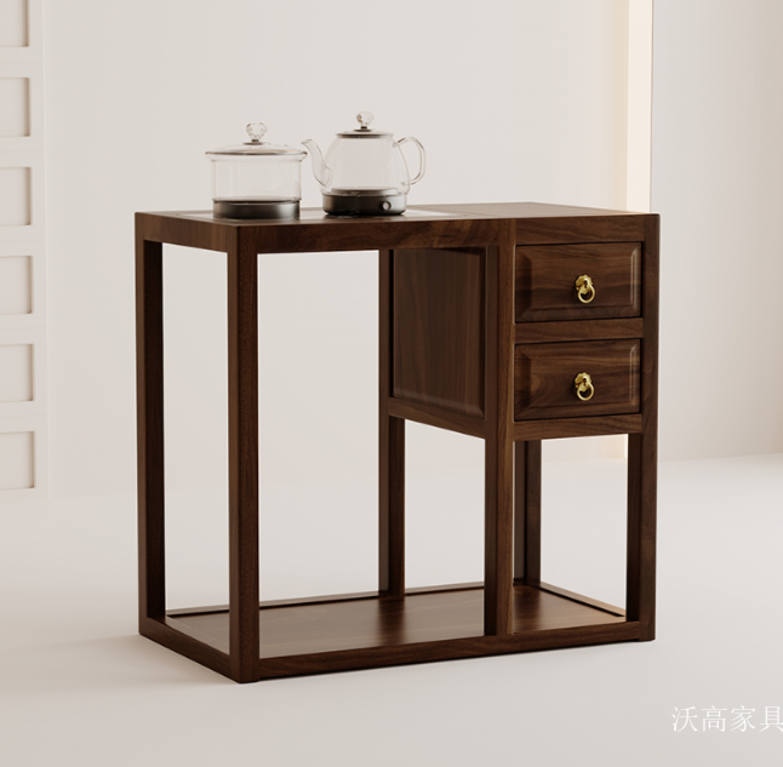 沃高家具 Home Furniture Product 《Solid wood multifunctional tea tank》【图1】