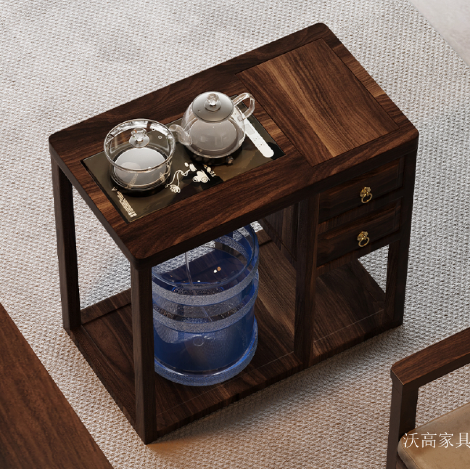 沃高家具 Home Furniture Product 《Solid wood multifunctional tea tank》【图2】