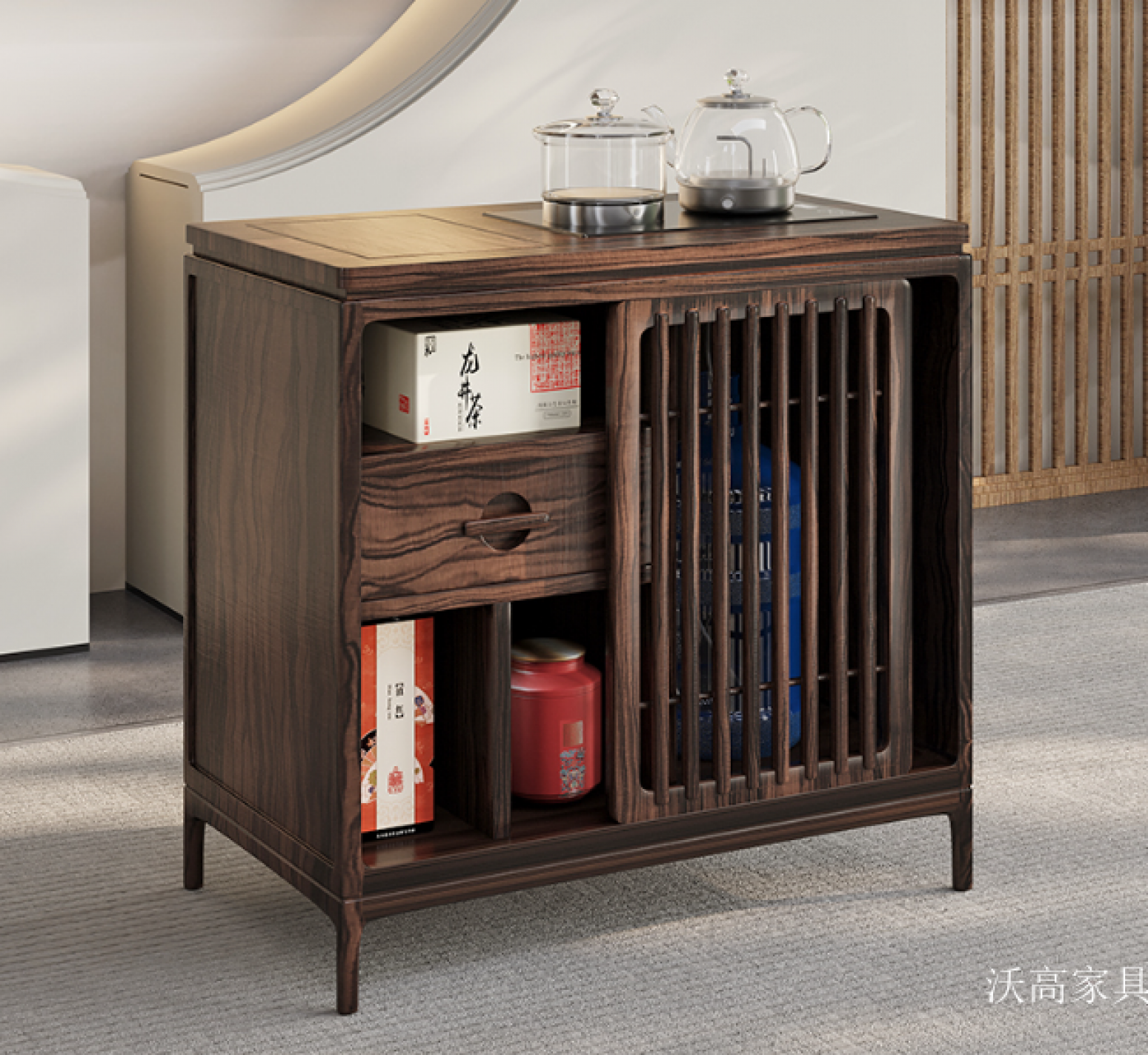 沃高家具 Home Furniture product 《New Chinese style wood tea tank》