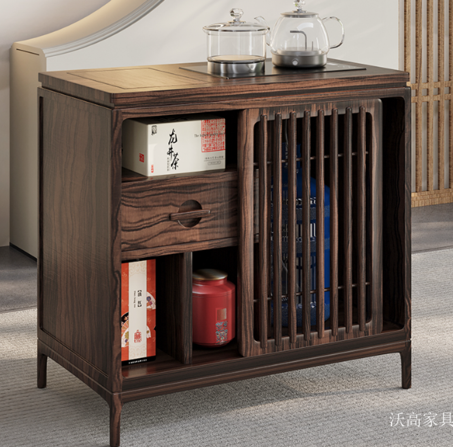 沃高家具 Home Furniture Product 《New Chinese style wood tea tank》【图1】