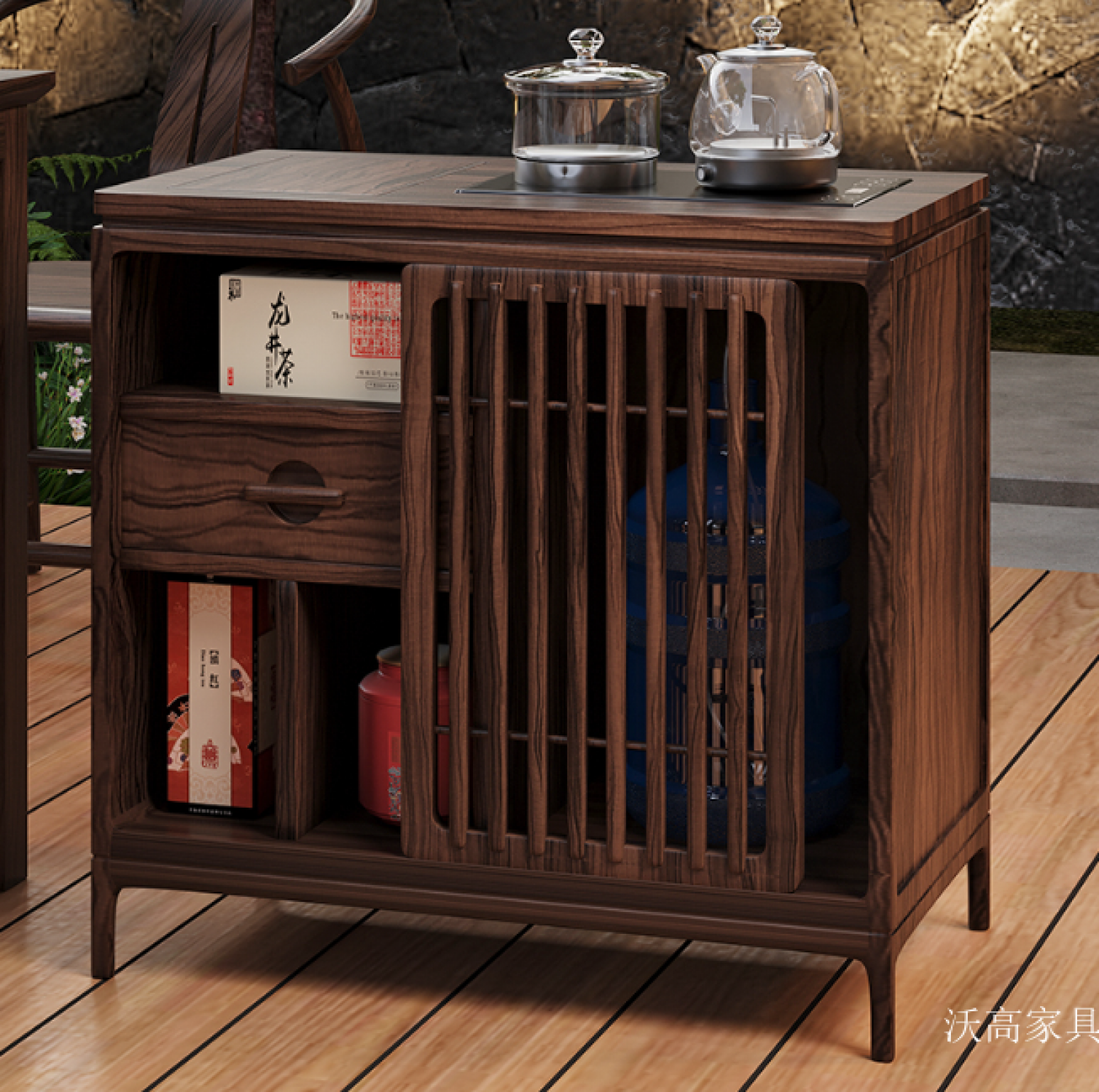 沃高家具 Home Furniture Product 《New Chinese style wood tea tank》【图2】