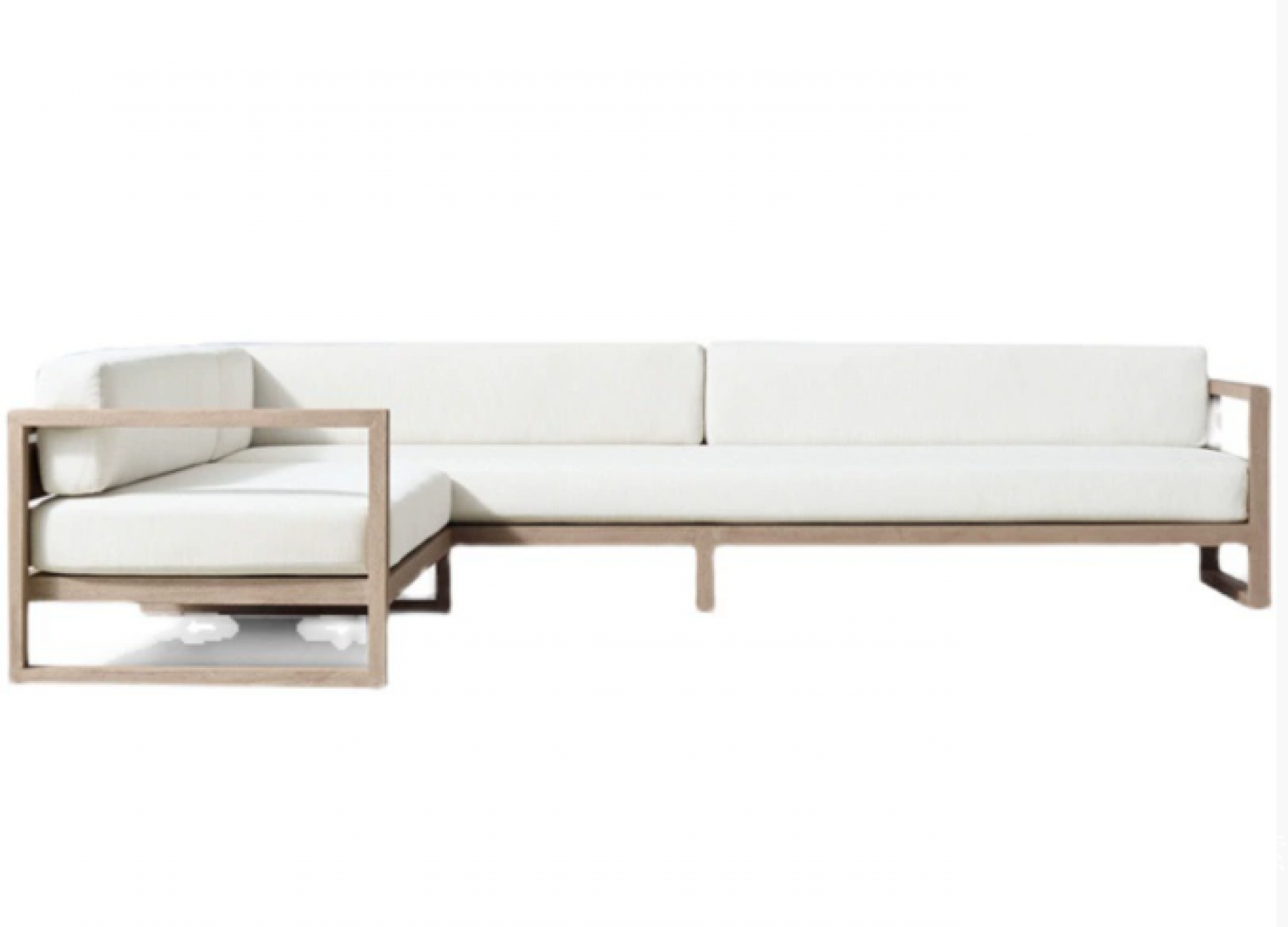 腾思索 Outdoor furniture Product 《Outdoor sofa with wooden white cushions》【图0】