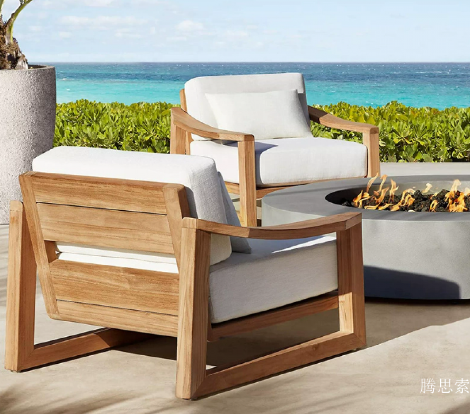 腾思索 Outdoor furniture Product 《Wooden casual outdoor sofa》【图2】