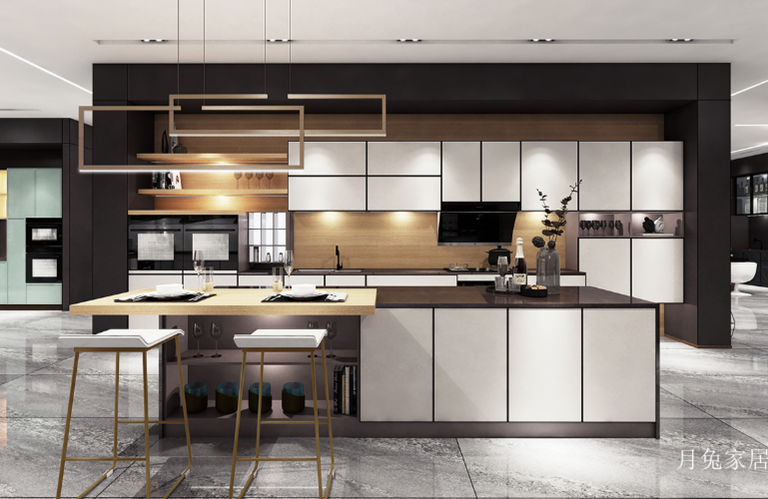 月兔家居 Bathroom furniture product 《现代简约中岛橱柜》
