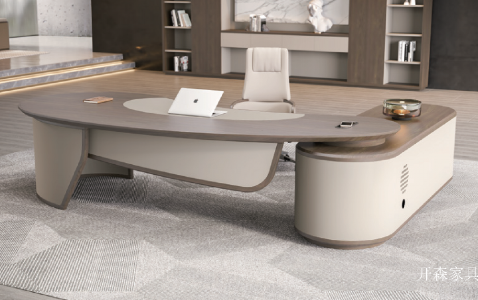 开森家具 Office furniture Product 《Light luxury arc president desk》 开森家具 Office furniture Product 《Light luxury arc president desk》【图0】