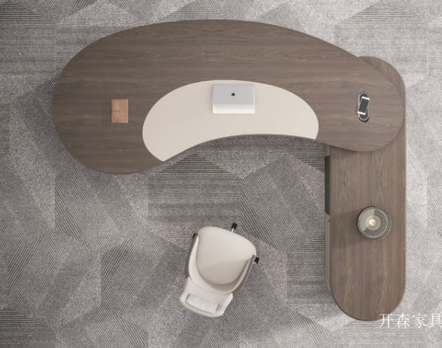 开森家具 Office furniture Product 《Light luxury arc president desk》 开森家具 Office furniture Product 《Light luxury arc president desk》【图2】