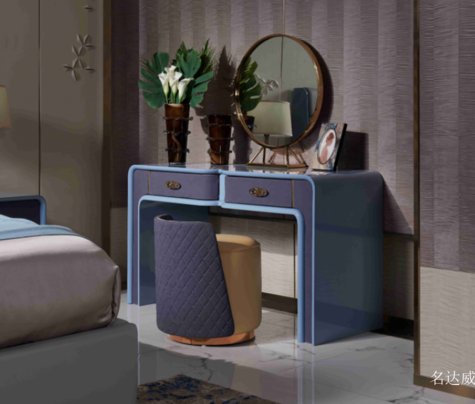 名达威 Home Furniture product 《Light luxury blues dressing table》