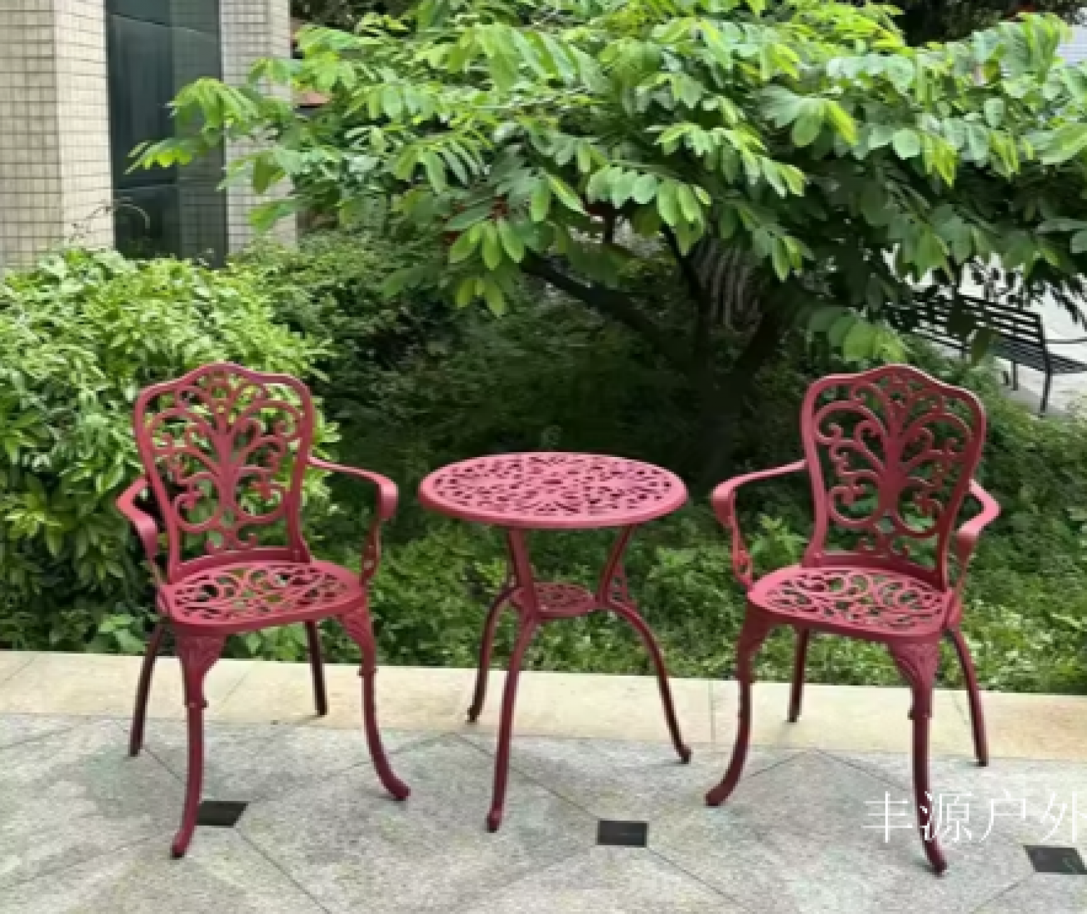 丰源户外 Outdoor furniture product 《Red hollow outdoor dining table and chair》